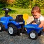 Tractor, Baby Mix, New Holland, Cu remorca detasabila, Cu sunete si claxon, Include lopata si grebla, Pana la 25 kg, 12-36 luni, Blue - 3