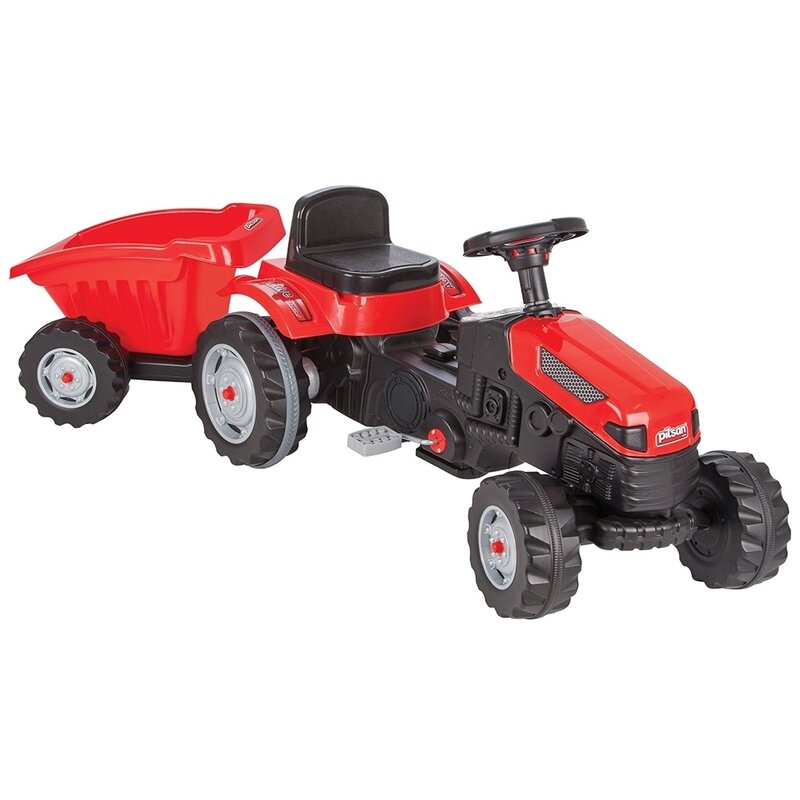 Pilsan - tractor cu pedale active with trailer, cu remorca, rosu