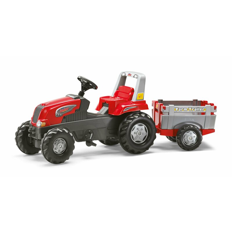 Tractor cu pedale si remorca, rollyjunior rt, rosu