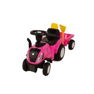 Tractor cu remorca, BabyTrold, Volan cu sunete, Faruri controlabile din butoane, Remorca detasabila, 2 unelte, Sustine 25 kg, 12 luni+, 91x29x44 cm, Roz