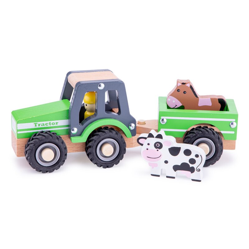 New classic toys - tractor cu trailer si nimale