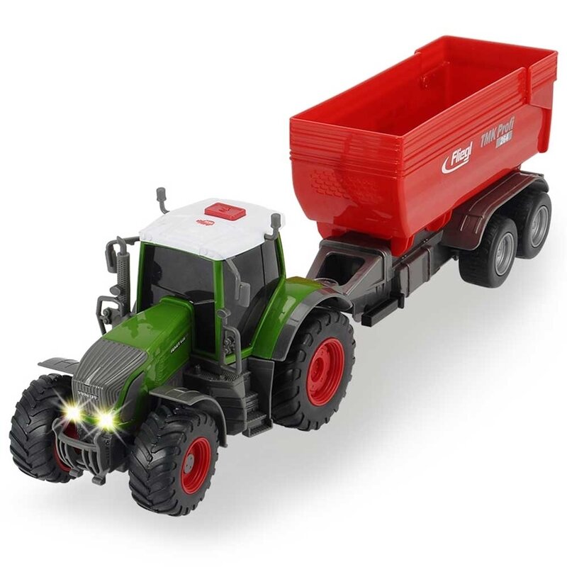 Dickie toys - tractor fendt 939 vario cu remorca 41 cm