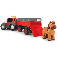 Dickie Toys - Tractor Happy Ferguson Animal Trailer,  Cu figurina, Cu remorca