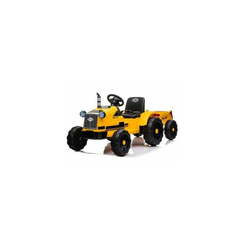 Tractor electric cu remorca pentru copii, galben, 2 motoare, greutate maxima 35 kg babyneeds.ro imagine 2022 protejamcopilaria.ro