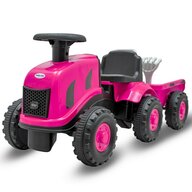 Tractor pentru copii, Baby Mix, Cu remorca, Benny, Roz