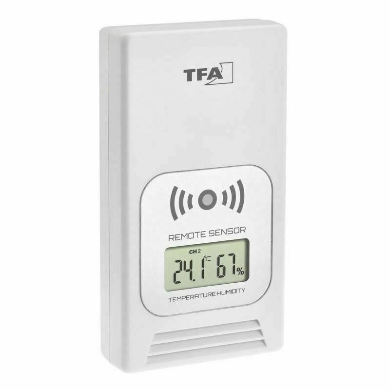 Tfa - Transmitator wireless digital pentru temperatura si umiditate, afisaj LCD, alb, 30.3241.02