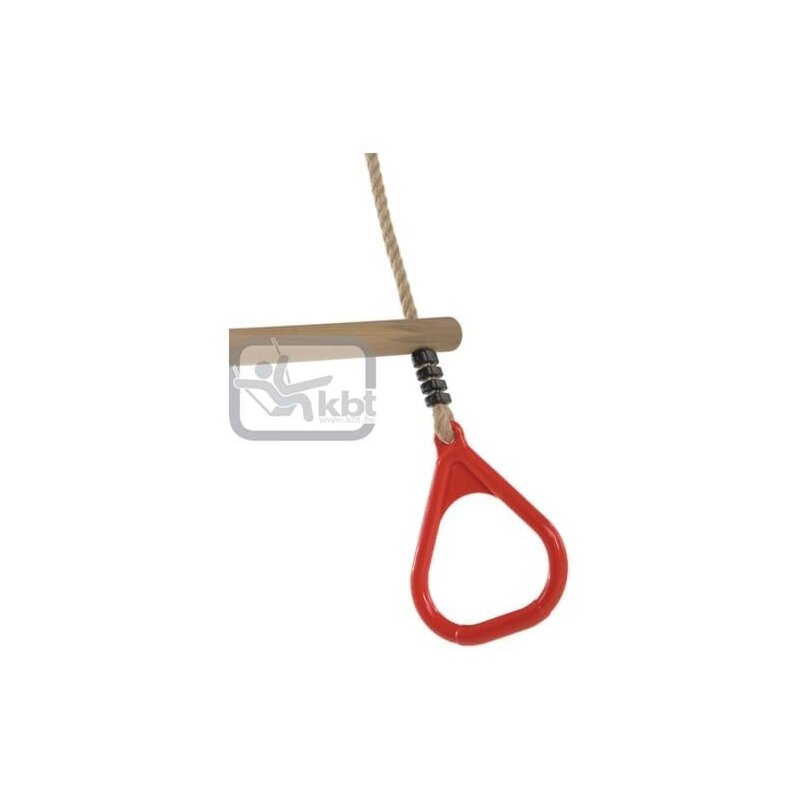 Kbt - trapez din lemn cu inele din plastic pp10, lungime 2,55 m, rosu