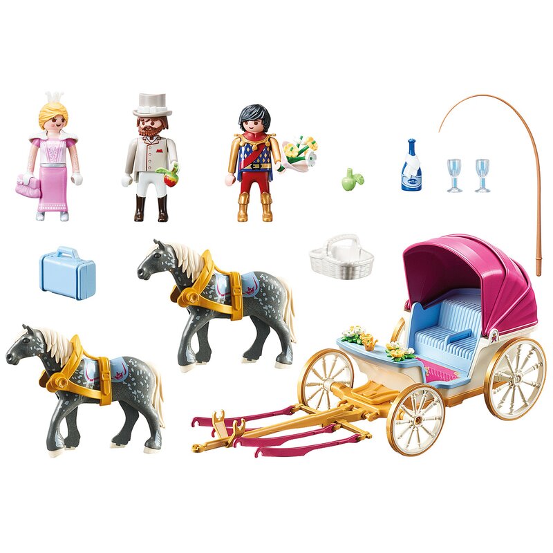 Playmobil - set de constructie trasura cu print si printesa princess