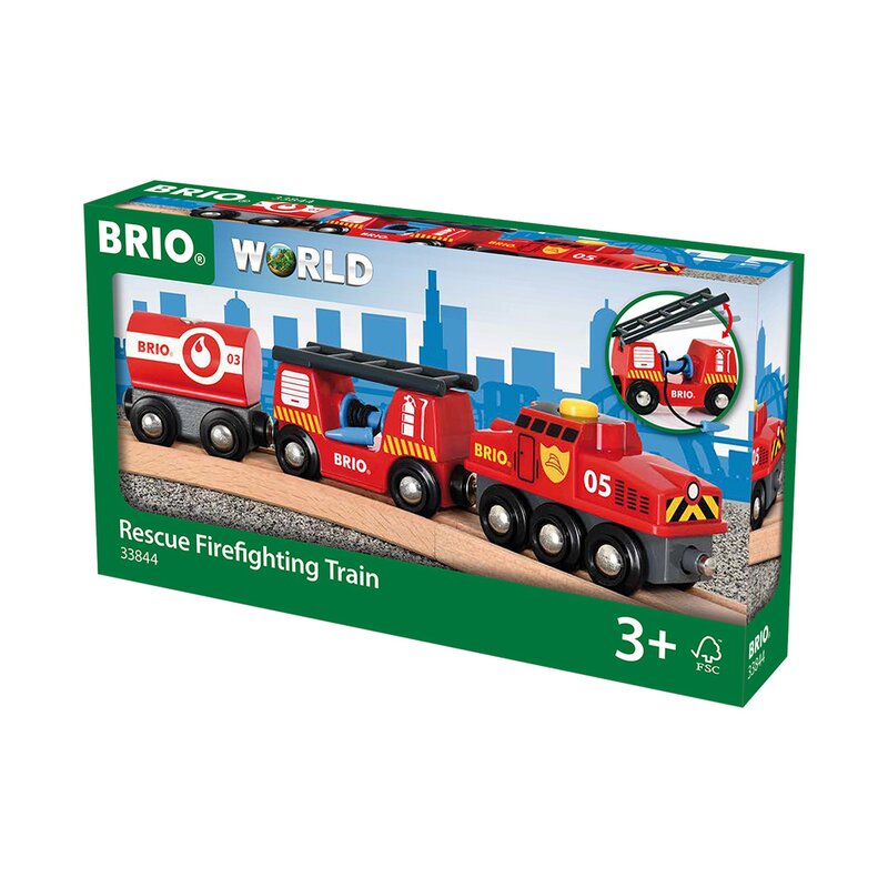 Brio - tren din lemn , de pompieri