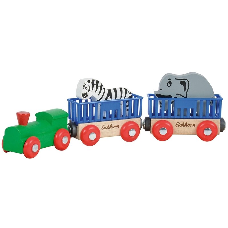 Eichhorn - tren din lemn animal cu 2 figurine