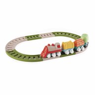 Trenulet cu sina, Chicco, Eco+, Cu 18 elemente, Dezvolta creativitatea si dexteritatea, 80% plastic reciclat, 64x30x6,5 cm, 18 luni+, Multicolor