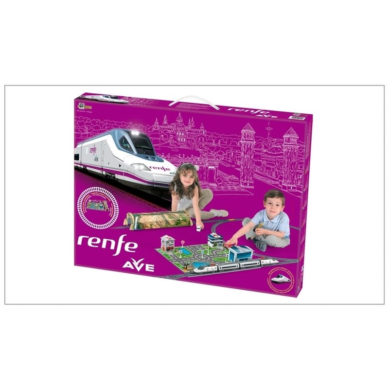 Pequetren - trenulet electric high speed renfe cu statie, tunel si oras