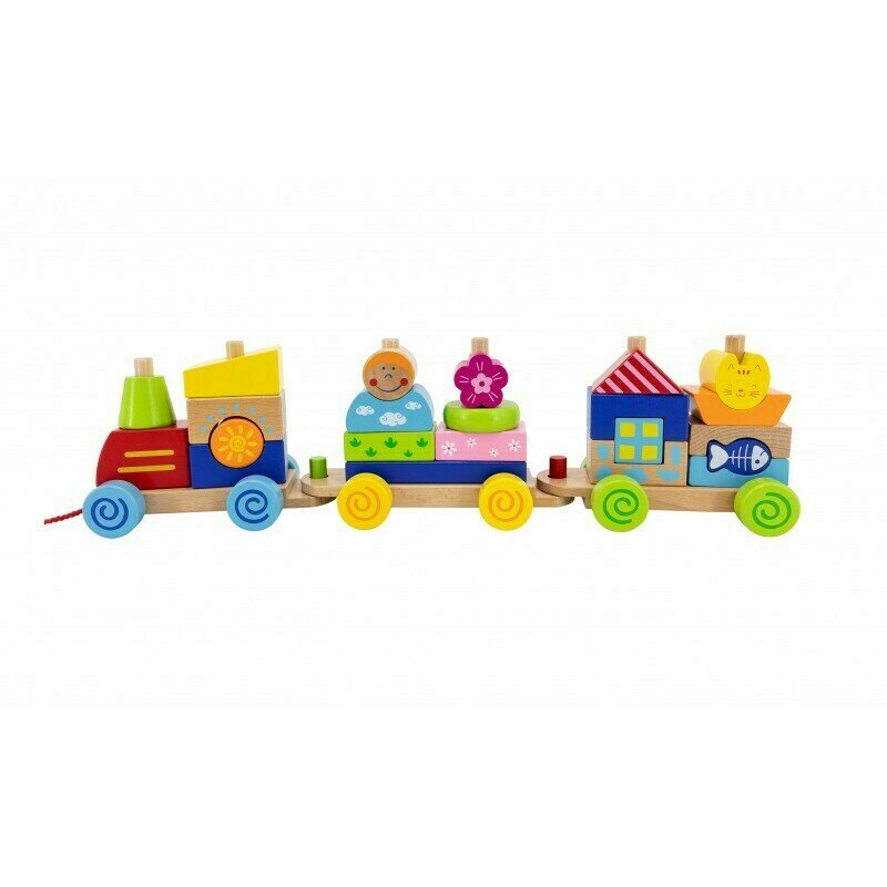 Viga - set de constructie tren modular, multicolor