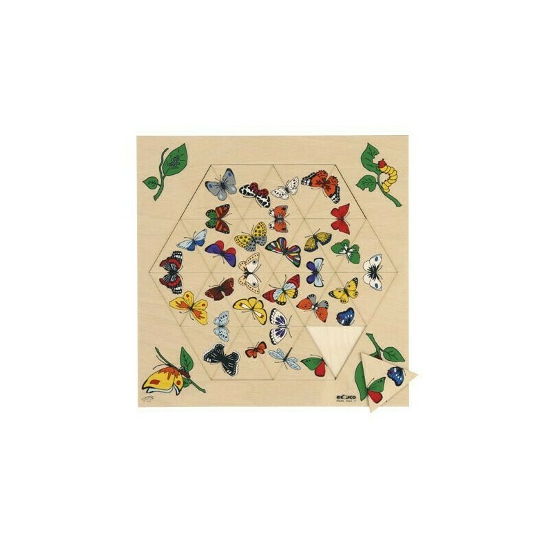 Educo - puzzle din lemn fluturi puzzle copii, piese 24