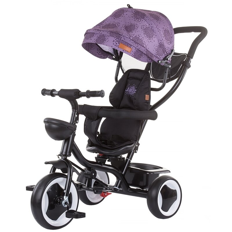 Chipolino - tricicleta jazz mecanism de pedalare libera, suport picioare, control al directiei, rotire 360 grade, transformabila dhalia