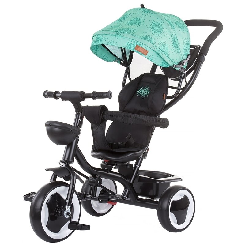 Chipolino - tricicleta jazz mecanism de pedalare libera, suport picioare, control al directiei, rotire 360 grade, transformabila mint