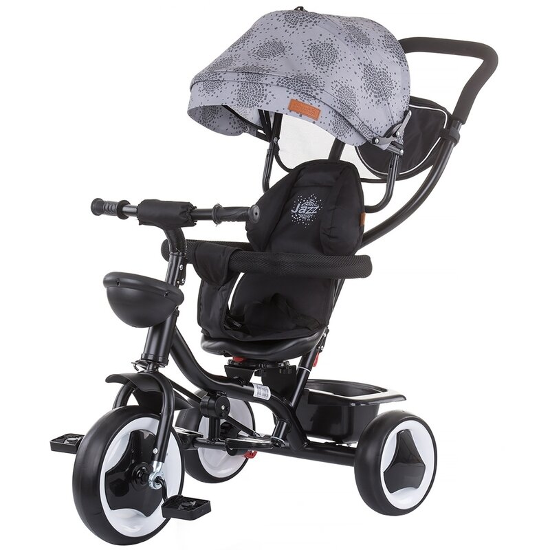 Chipolino - tricicleta jazz mecanism de pedalare libera, suport picioare, control al directiei, rotire 360 grade, transformabila mist