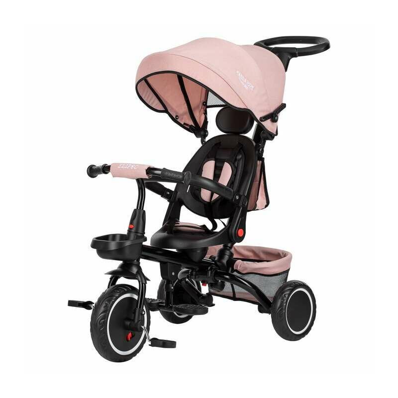 Tricicleta copii, Elipso, Free2Move, Cu sezut rotativ 360 grade, Reglabil, Roti EVA, Mecanism de pedalare libera, Pink