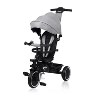 Tricicleta copii, Lionelo, Berry, 2 in 1, Multifunctionala, Suport picioare, Control al directiei, Scaun reversibil, Rotire 360 grade, Functie de roata libera, Utilizare pana la 5 ani, Constructie din otel, Conform cu standardul EN71, Gri, Resigilat