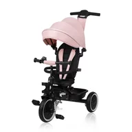 Tricicleta copii, Lionelo, Berry, 2 in 1, Multifunctionala, Suport picioare, Control al directiei, Scaun reversibil, Rotire 360 grade, Functie de roata libera, Utilizare pana la 5 ani, Constructie din otel, Conform cu standardul EN71, Roz, Resigilat