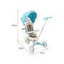 Tricicleta copii, Toyz, Faro, Pliabila, Multifunctionala, Pana la 25 kg, Spatar inclinabil, Maner detasabil si reglabil in 4 pozitii, Volan reglabil, Suport picioare pliabil, 1,5-6 ani, Gri - 10