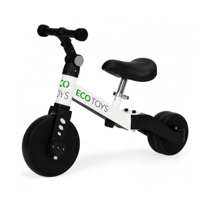 Ecotoys - tricicleta cu pedale 2 in 1 ym-bt-6 - alb