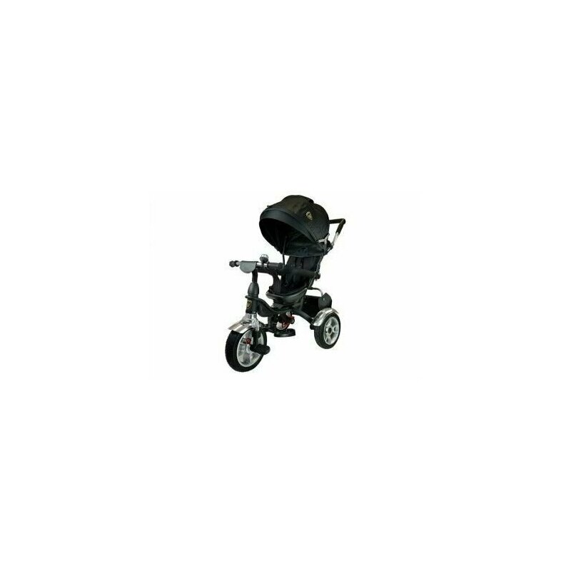 Leantoys - Tricicleta cu pedale pentru copii, cu scaun rotativ, negru, , 2602