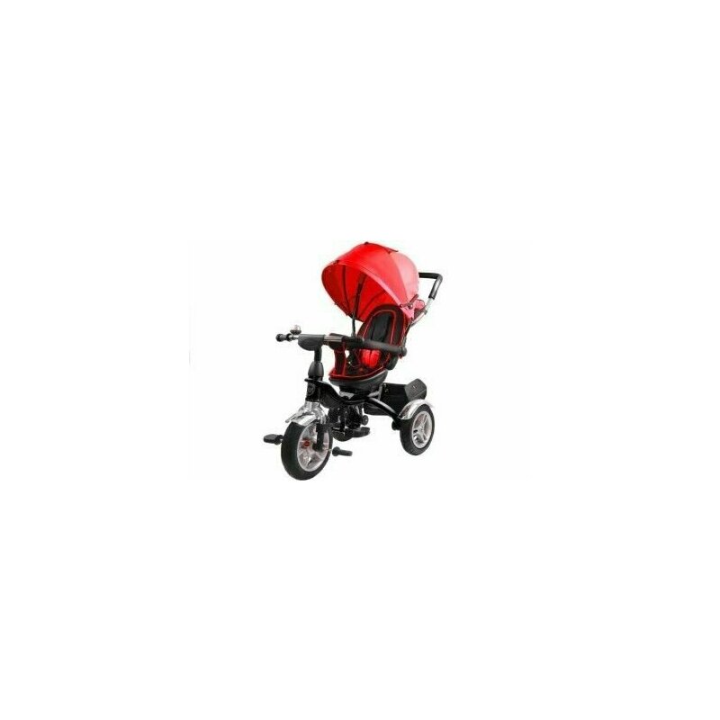 Leantoys - Tricicleta cu pedale pentru copii, cu scaun rotativ si copertina rosie, , 7671