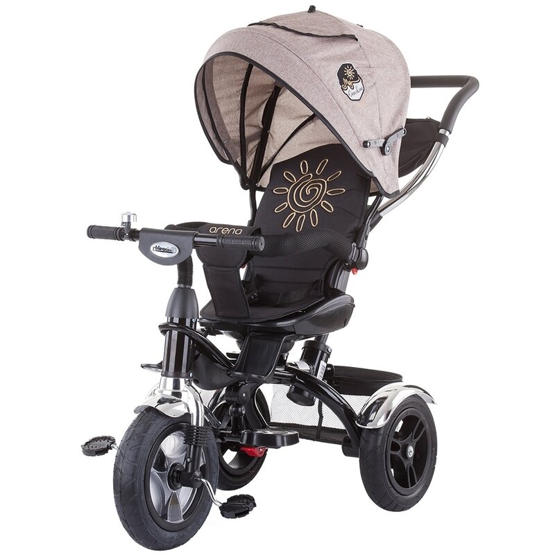 Chipolino - tricicleta arena , latte, mecanism de pedalare libera, control al directiei, scaun reversibil, bej