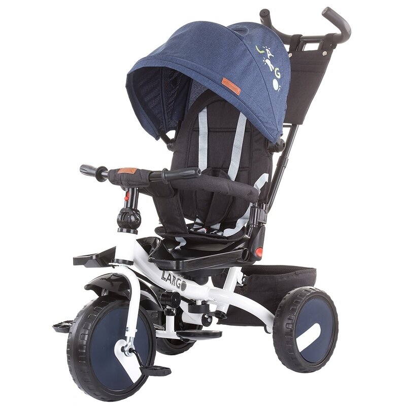 Chipolino - tricicleta largo , cobalt, mecanism de pedalare libera, control al directiei, scaun reversibil, albastru