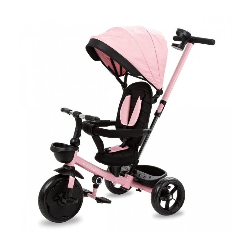 Kidwell - tricicleta axel , mecanism de pedalare libera, suport picioare, control al directiei, rotire 360 grade, roz