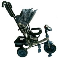 Baby Mix - Tricicleta Lux Trike Mecanism de pedalare libera, Suport picioare, Control al directiei, Spatar reglabil, Cu sunete si lumini, Gri/Negru