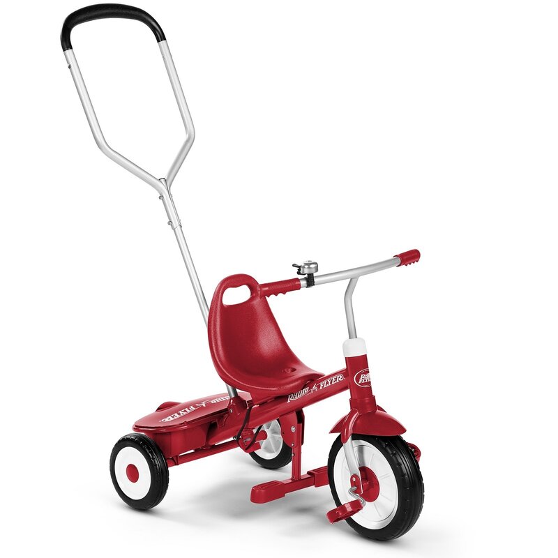 Radio flyer - tricicleta multifunctionala mecanism de pedalare libera, suport picioare, control al directiei