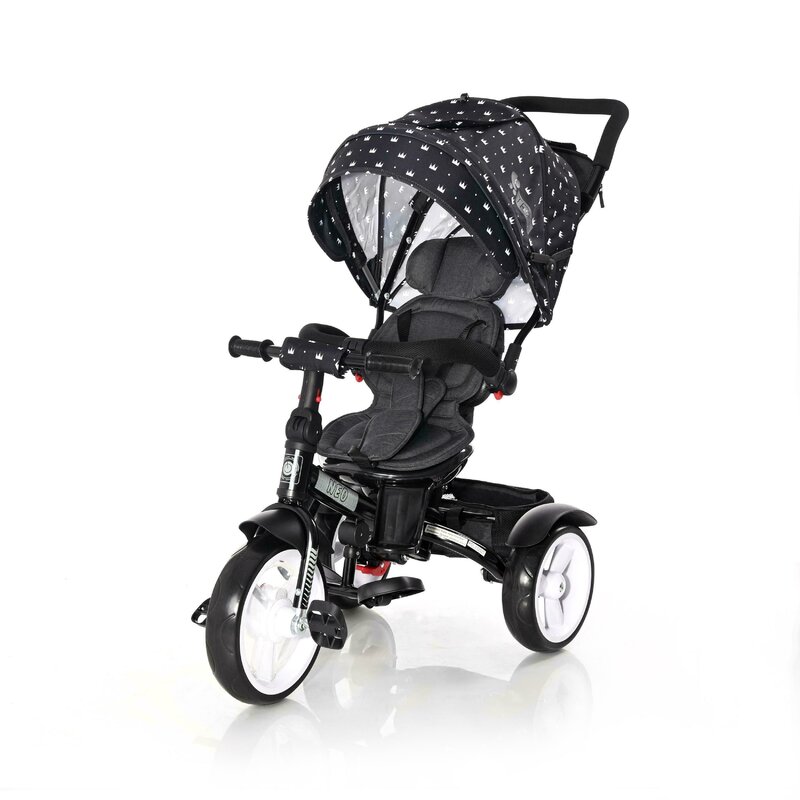 Lorelli - tricicleta neo air wheels , suport picioare, control al directiei, rotire 360 grade, scaun reglabil, verde