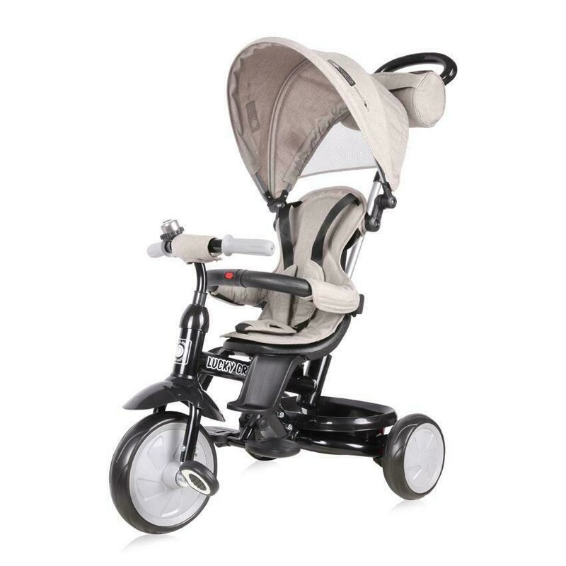 Lorelli - tricicleta pentru copii, lucky crew, multifunctionala, grey & black
