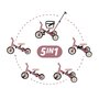 Tricicleta, Petite&Mars, Turbo, 5 in 1, Multifunctionala, Vehicul de impins, Bicicleta cu/fara pedale, Cu maner de ghidaj, Detasabil, Roti din cauciuc, Pana la 25 kg, 1.5-5 ani, Dusty Rose - 4