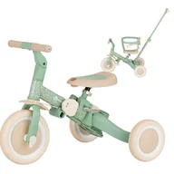Tricicleta, Petite&Mars, Turbo, Editie limitata, 5 in 1, Multifunctionala, Vehicul de impins, Bicicleta cu/fara pedale, Cu maner de ghidaj, Detasabil, Roti din cauciuc, Pana la 25 kg, 1.5-5 ani, Green Twist