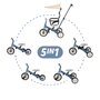 Tricicleta, Petite&Mars, Turbo Plus, 5 in 1, Multifunctionala, Vehicul de impins, Bicicleta cu/fara pedale, Cu maner de ghidaj, Detasabil, Roti din cauciuc, Capotina pentru soare, Pana la 25 kg, 1.5-5 ani, Albastru - 3
