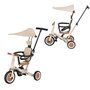 Tricicleta, Petite&Mars, Turbo Plus, 5 in 1, Multifunctionala, Vehicul de impins, Bicicleta cu/fara pedale, Cu maner de ghidaj, Detasabil, Roti din cauciuc, Capotina pentru soare, Pana la 25 kg, 1.5-5 ani, Bej - 1