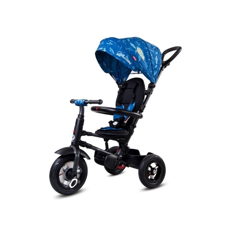 Tricicleta qplay rito ufo control al directiei, spatar reglabil, pliabila, albastru