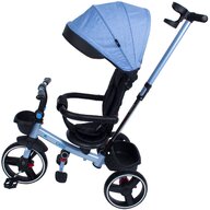 Kidscare - Tricicleta pliabila pentru copii Impera albastru, scaun rotativ, copertina de soare, maner pentru parinti 