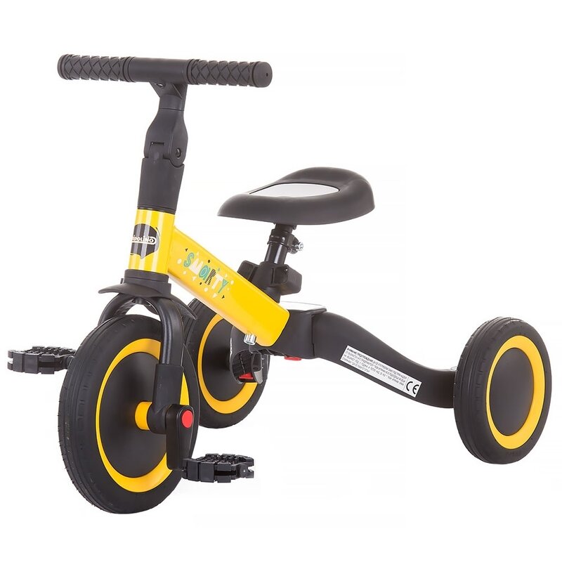 Chipolino - tricicleta smarty 2 in 1 mecanism de pedalare libera, galben
