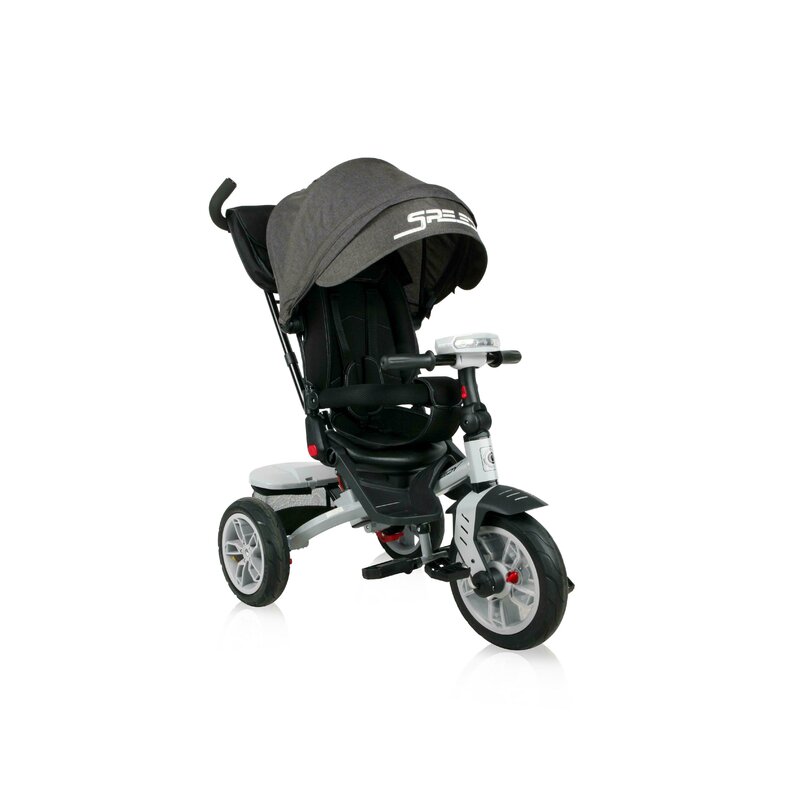 Lorelli - tricicleta speedy suport picioare, control al directiei, rotire 360 grade, scaun reglabil, negru