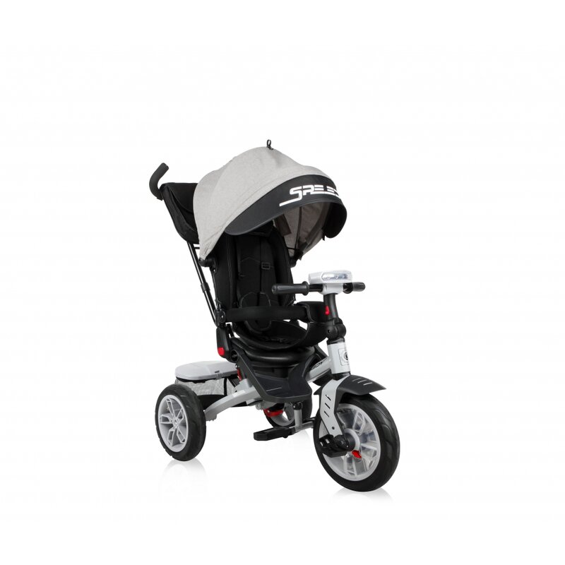 Lorelli - tricicleta speedy suport picioare, control al directiei, rotire 360 grade, scaun reglabil, gri/negru