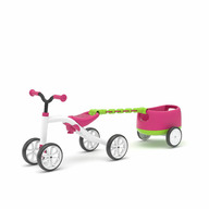 Tricicleta usoara RideOn Quadie cu remorca, Cu sa reglabila, Cu mic compartiment in sa, 3.8 Kg, Pentru 1 - 3 ani, Chillafish, Pink