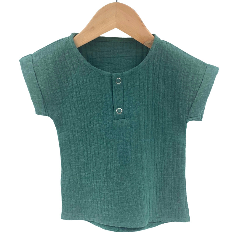Tricou cu capse de vara pentru copii, din muselina, curious explorer, 2 -3 ani