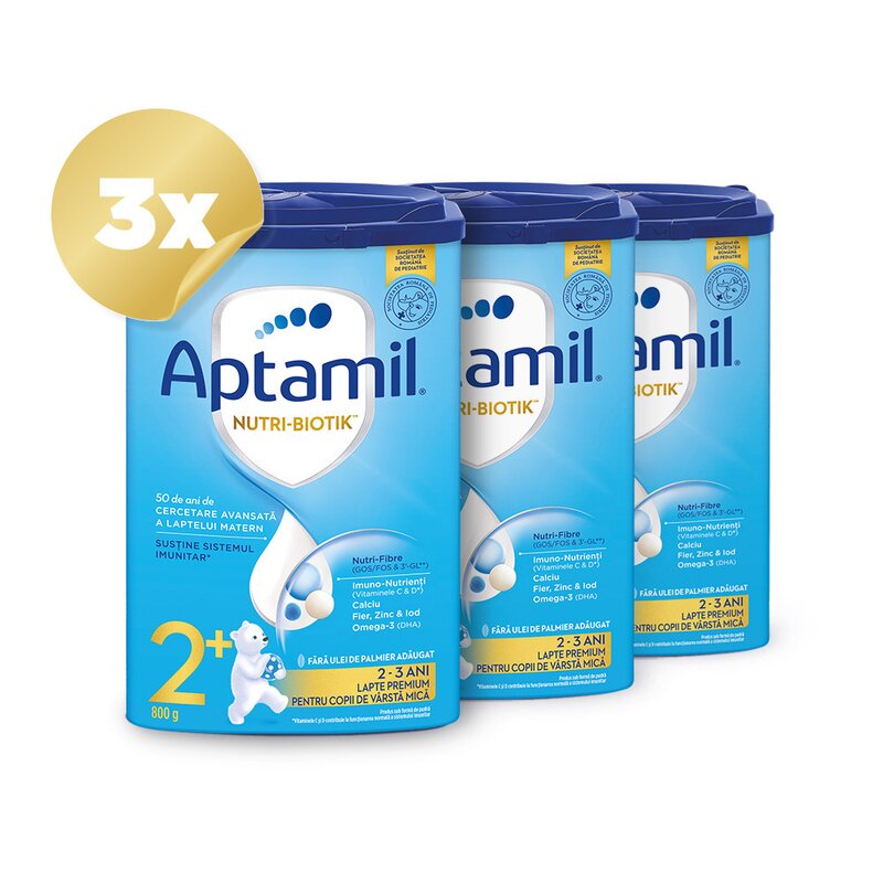 Nutricia - trio pack lapte praf aptamil junior 2+, 800g