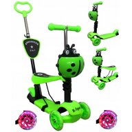R-Sport - Trotineta H3 5 in 1, cu Led, Cu 3 roti, Cu sezut, Verde