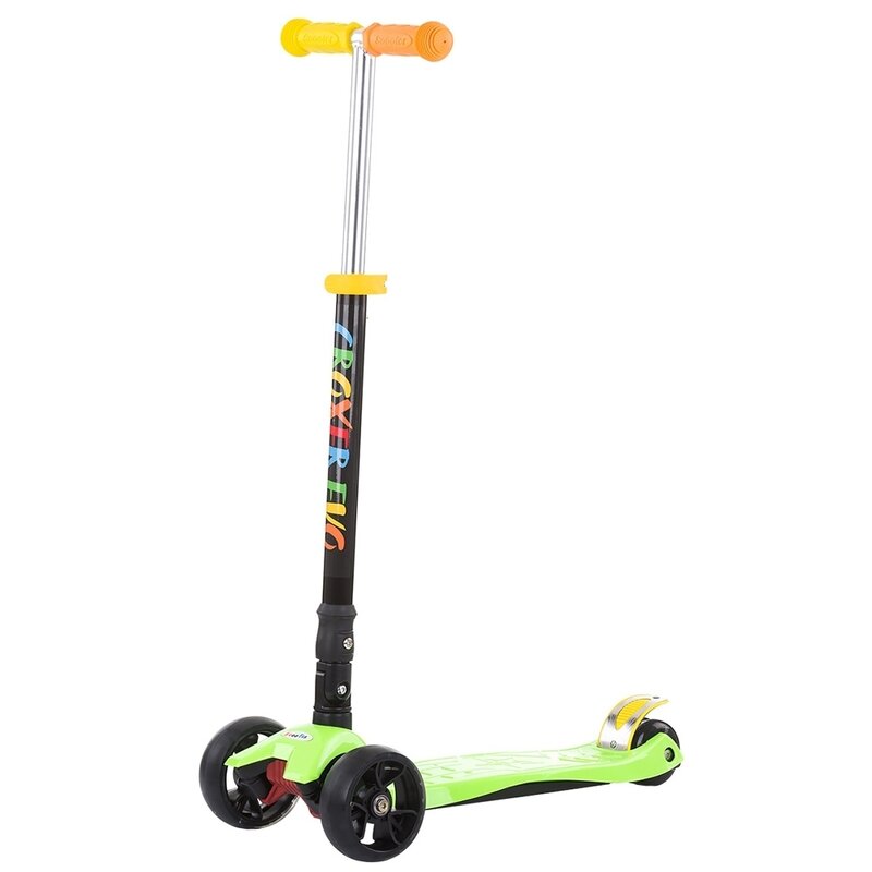 Chipolino - trotineta croxer evo pliabila, cu 3 roti, cu roti luminoase lime