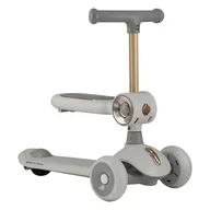 Trotineta copii cu sezut, Transformabila 2in1, Bebe Stars, Scooter Xride, Cu lumini, Conform cu EN71-1:2014+A1:2018, EN71-2:2020, EN71-3:2019+A1:2021, Grey